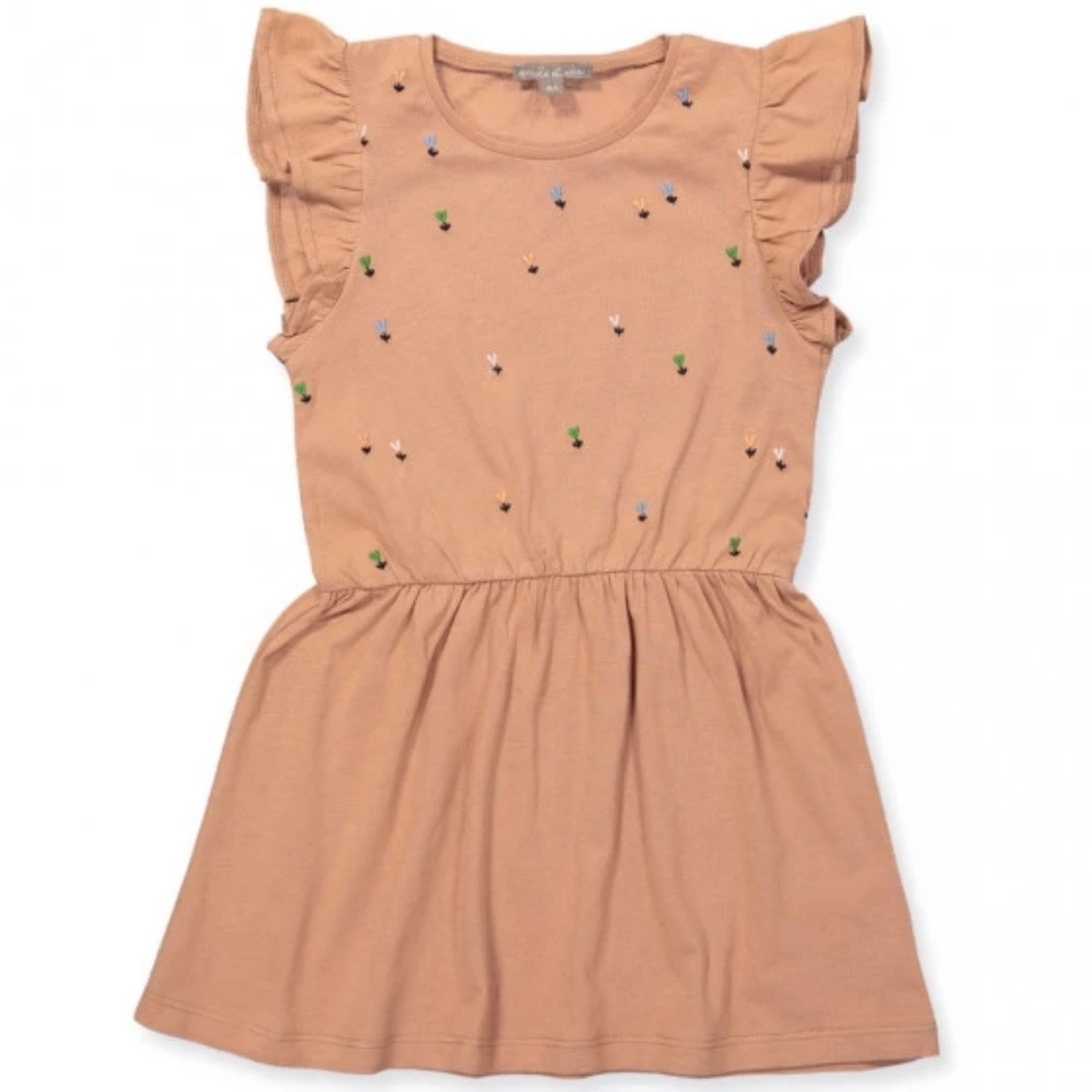 Emile Et Ida | Embroidered Floral Terracotta Dress